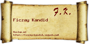 Ficzay Kandid névjegykártya