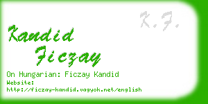 kandid ficzay business card